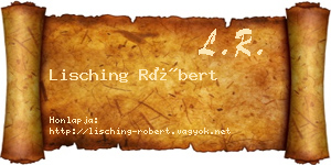 Lisching Róbert névjegykártya